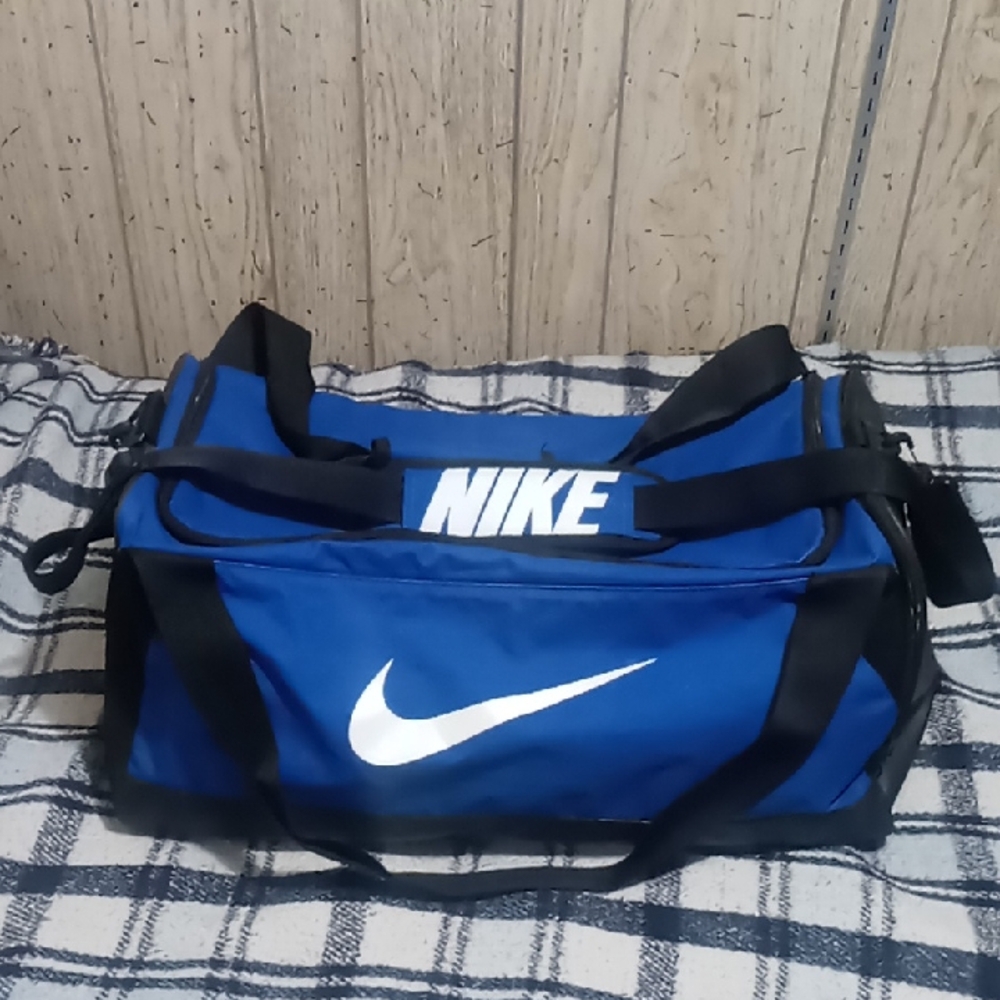 Nike Blue and Black Duffel Bag